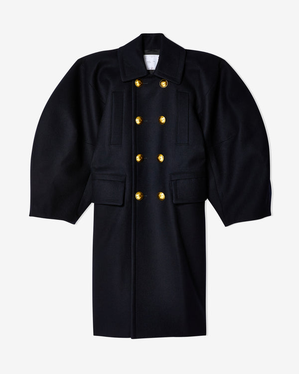 sacai - Women's Wool Melton Coat - (Navy)