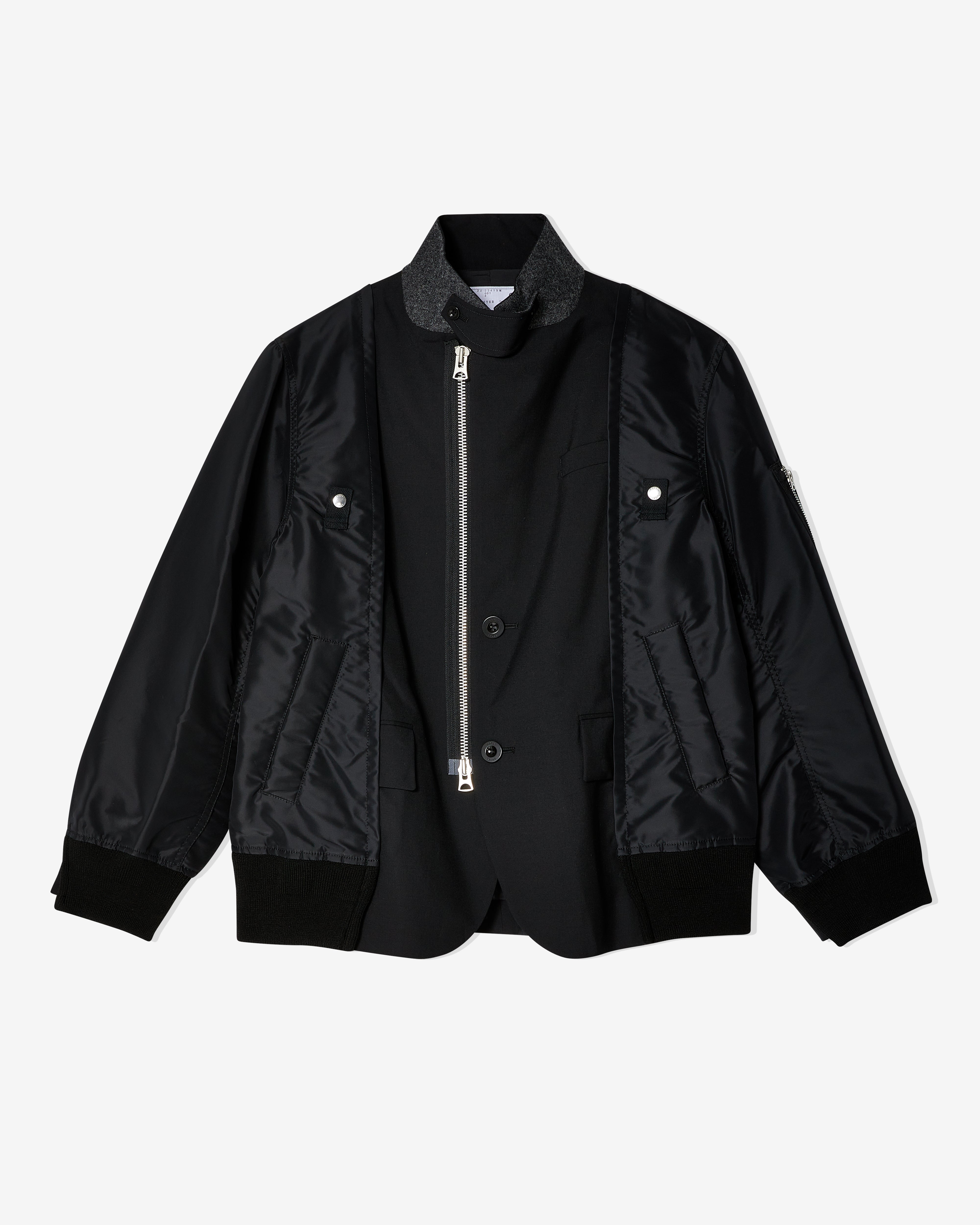 Sacai - Men's Suiting and Nylon Twill Jacket - (Black)