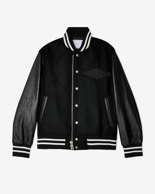 Sacai - Men's Gonz Wool Melton Varsity Jacket - (Black)