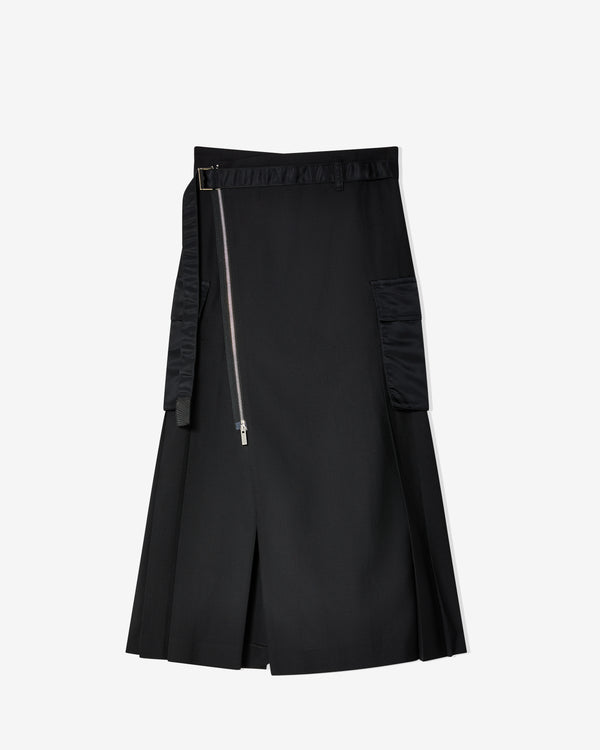 Sacai - Women's Suiting X Nylon Twill Skirt - (Black)