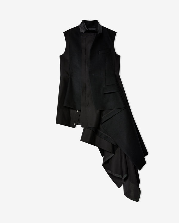 sacai - Women's Sleeveless Asymmetric Blazer - (Black)