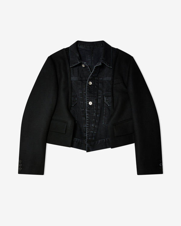 Sacai - Women's Denim X Wool Melton Jacket - (Black)