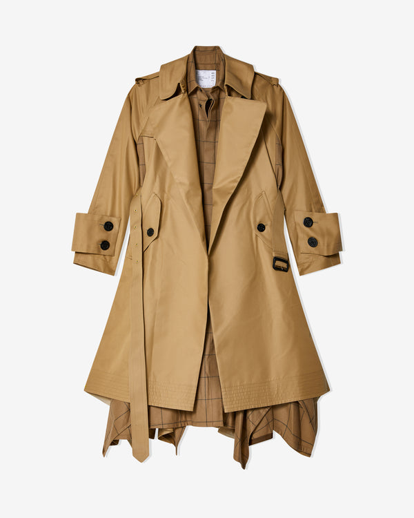 Sacai - Women's Cotton Gabardine Coat - (Beige)