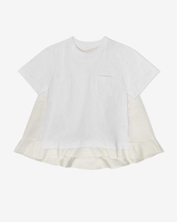 Sacai - Women's Nylon Twill x Cotton Jersey T-Shirt - (White)