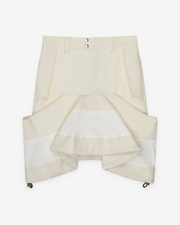 Sacai - Women's Suiting Ruffle Skirt - (Off White)