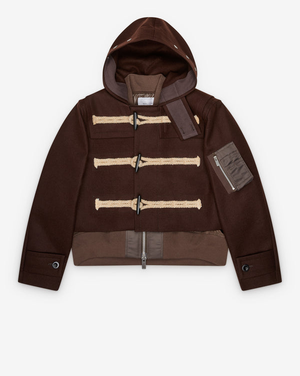 sacai - Women's Wool Melton Jacket - (Brown)