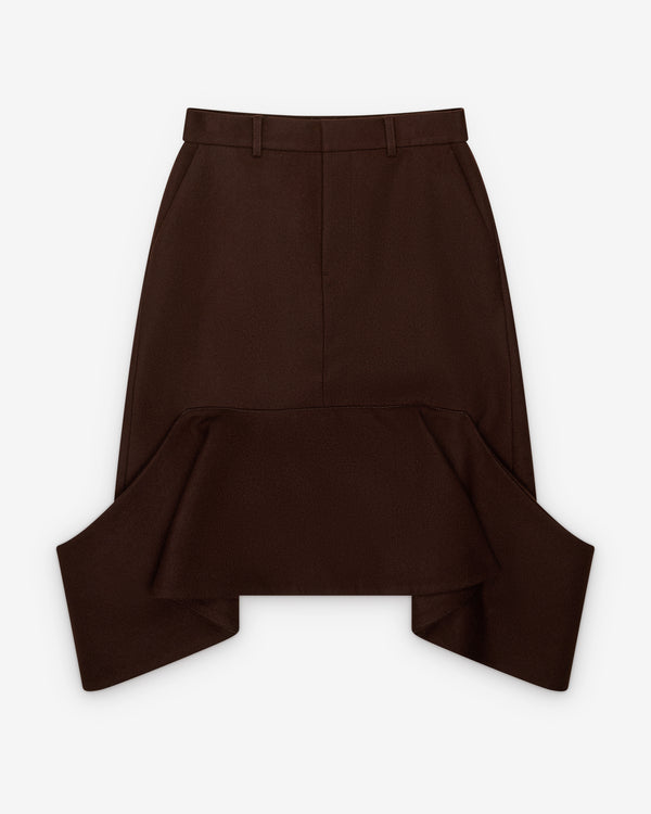 Sacai - Women's Wool Melton Skirt - (Brown)