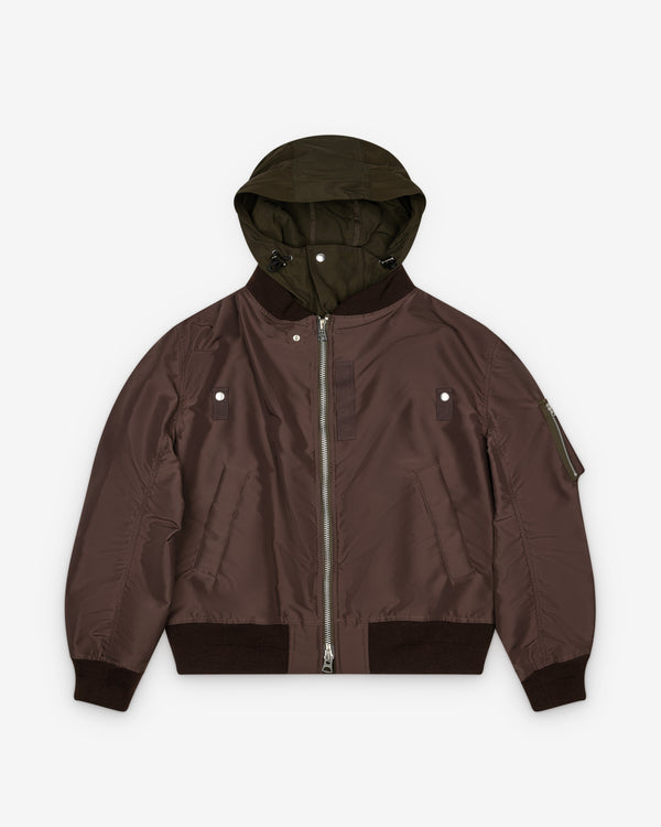 Sacai - Men's Nylon Twill X Grosgrain Blouson - (Brown/Khaki)