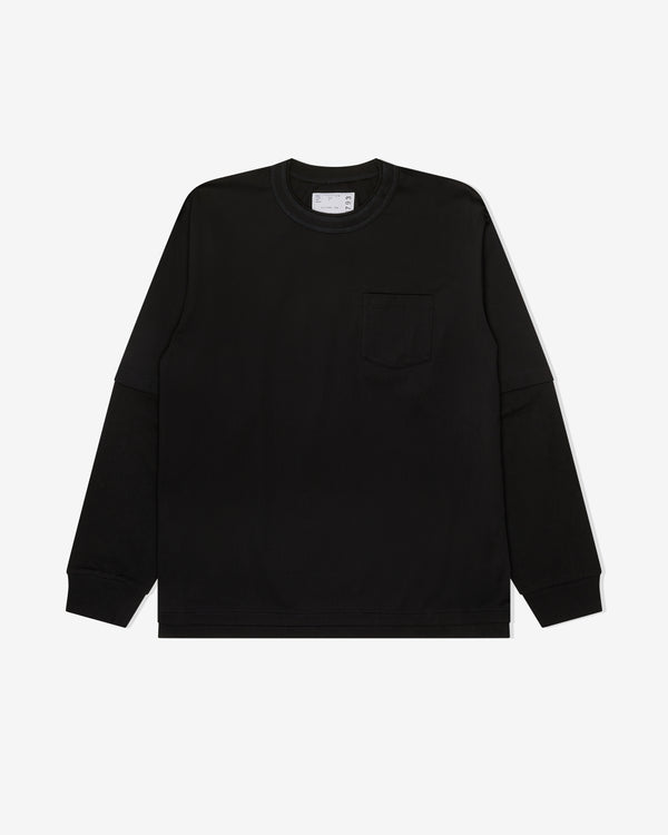 Sacai - Men's Cotton Jersey Long Sleeve T-Shirt - (Black)