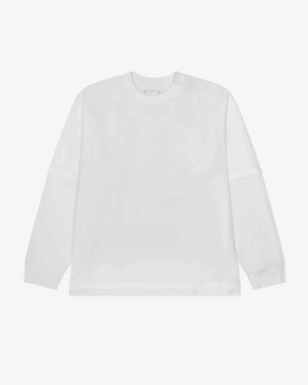 Sacai - Men's Cotton Jersey Long Sleeve T-Shirt - (White)