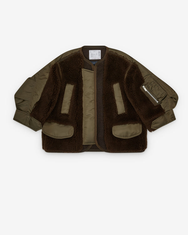 sacai - Women's Faux Shearling Liner - (Brown/Dark Khaki)