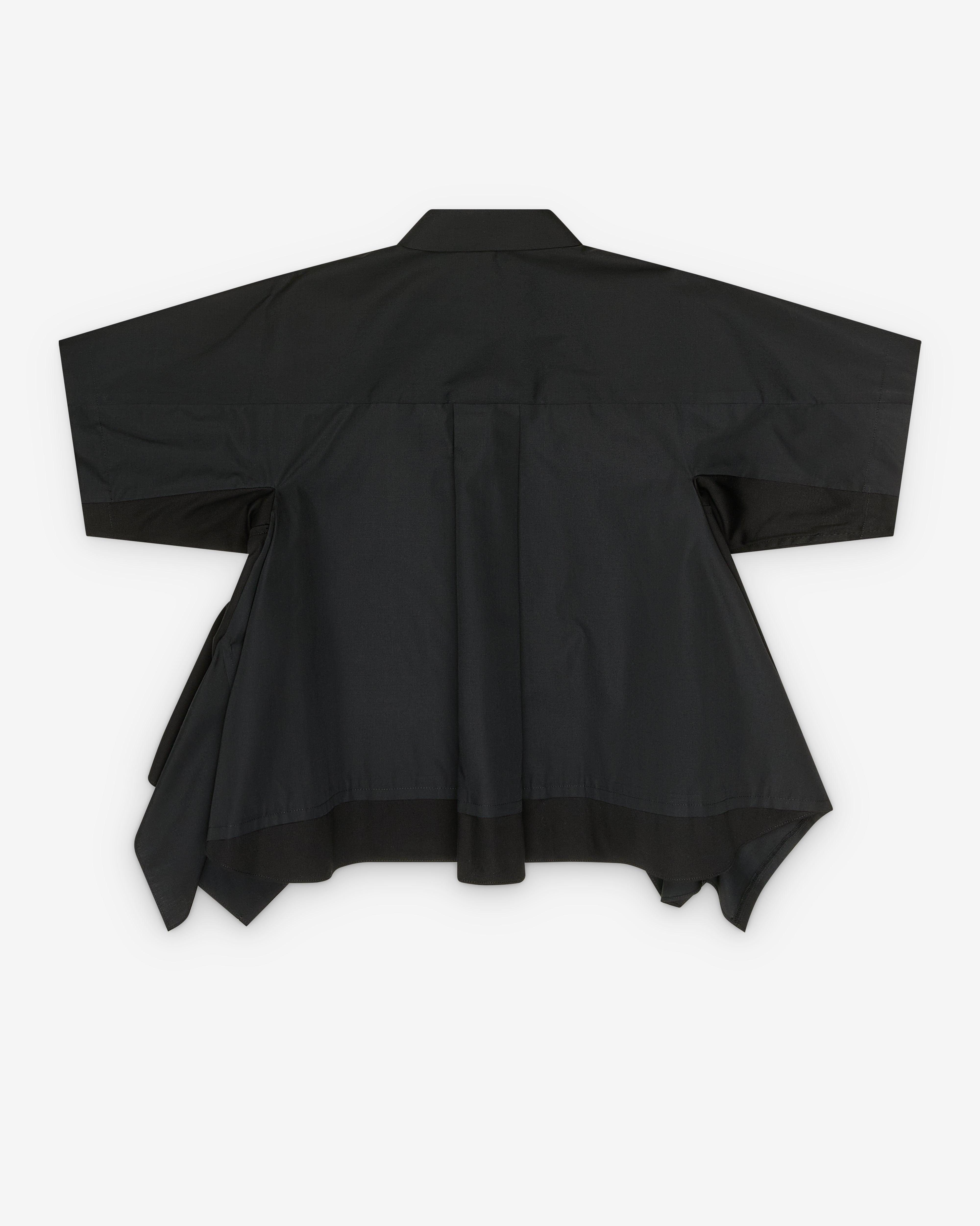Sacai: Women's Poplin Shirt (Black) | DSMNY E-SHOP