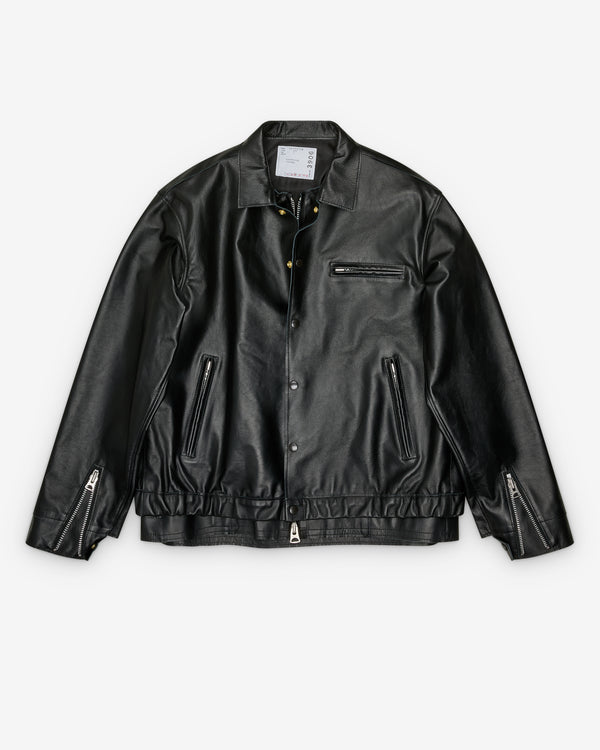 Sacai - Men's Leather Blouson - (Black)