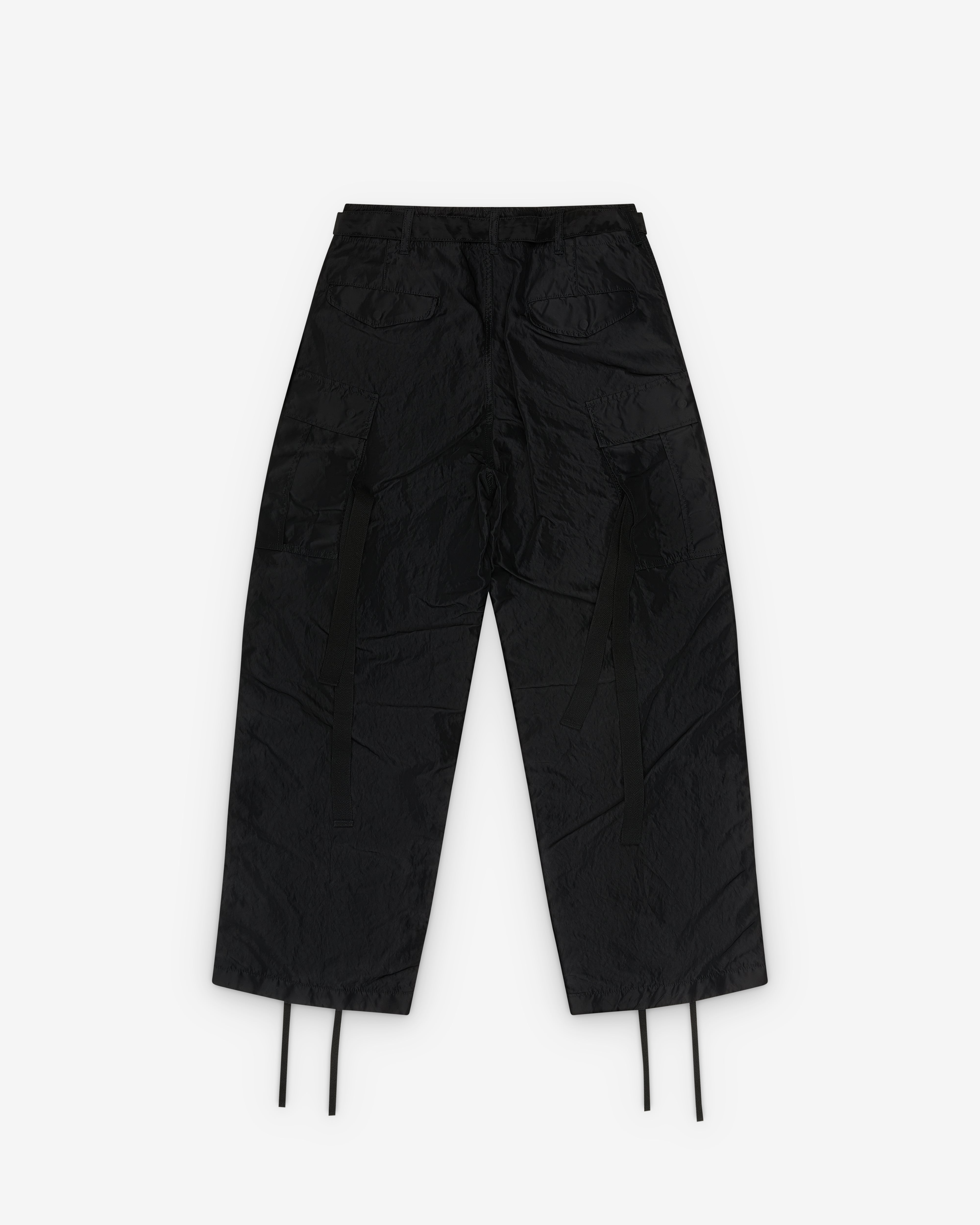 Sacai: Men's Treated Nylon Twill Pants (Black) | DSMNY E-SHOP