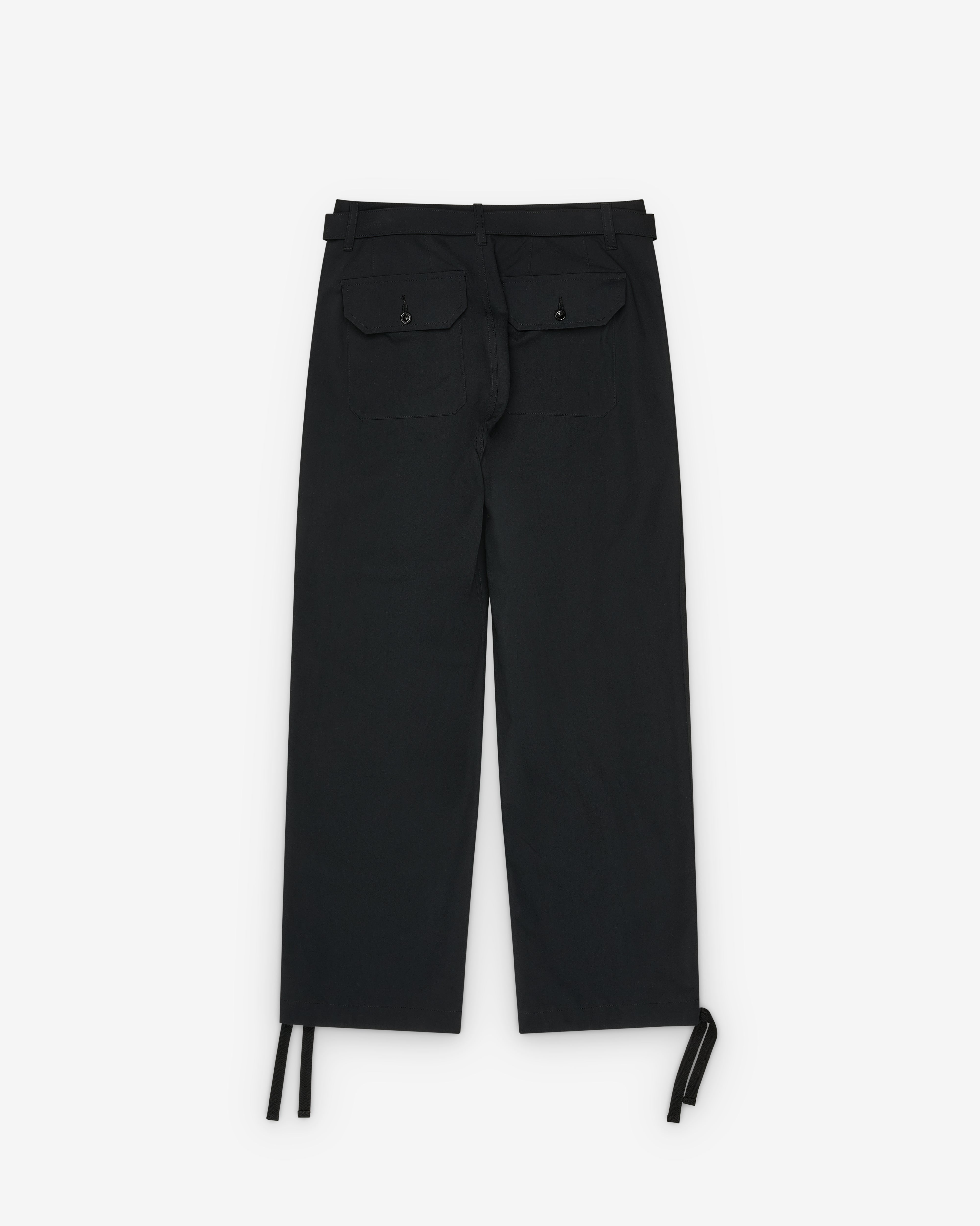 Sacai: Men's Weathercloth Pants (Black) | DSMNY E-SHOP
