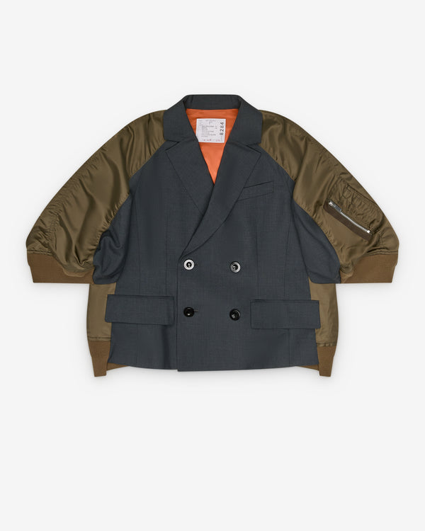 Sacai - Women's Nylon Twill Jacket - (Gray/Dark Khaki)