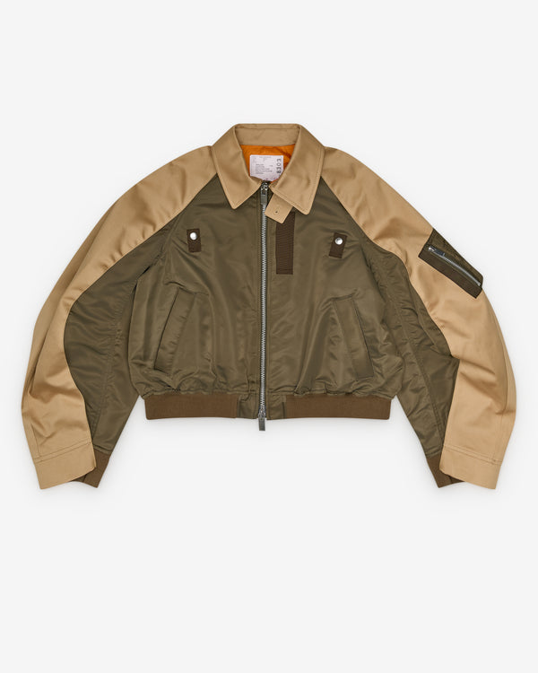 Sacai - Women's Nylon Twill Blouson - (Dark Khaki/Beige)