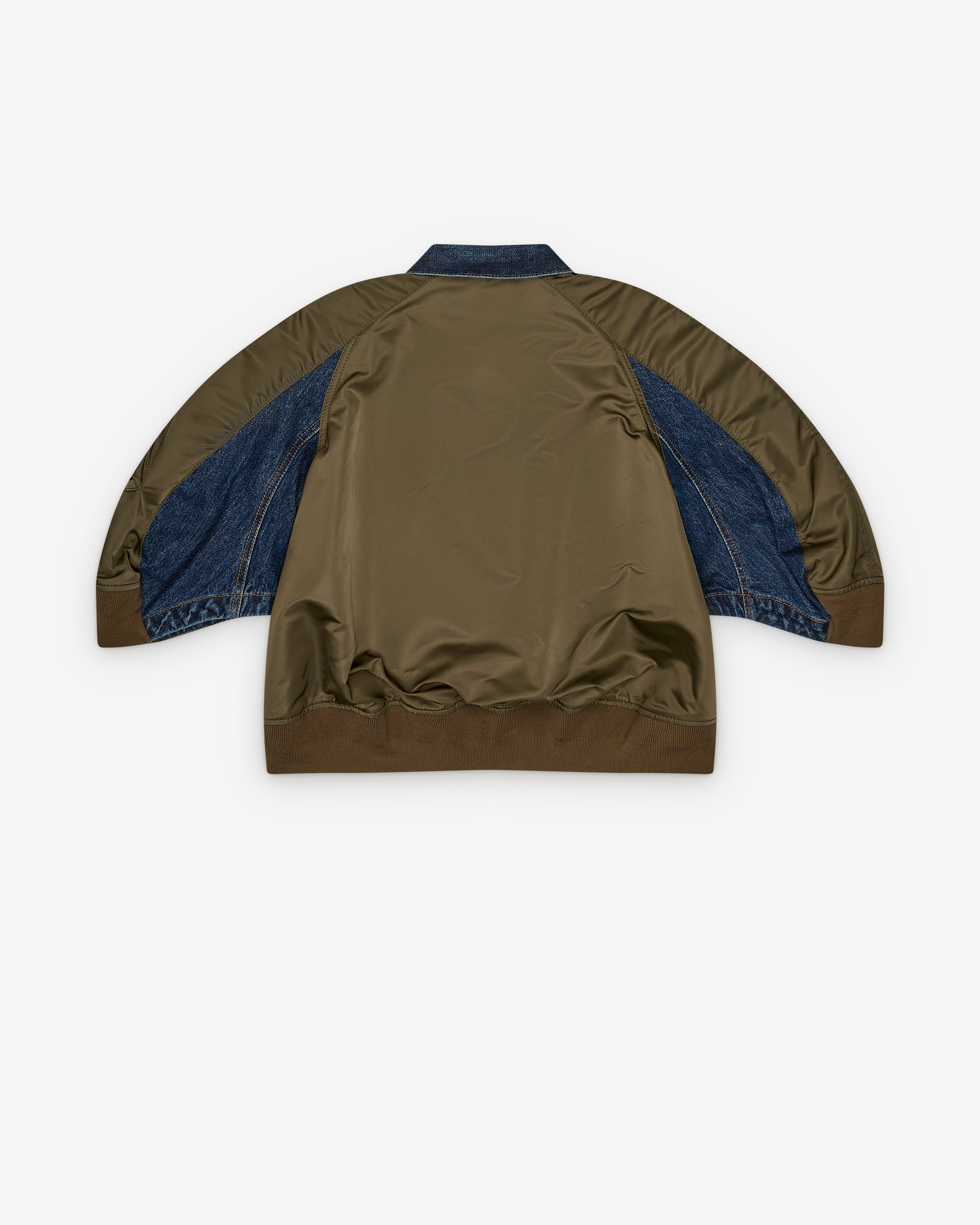 Sacai: Women's Nylon Twill Jacket (Blue/Dark Khaki) | DSMNY E-SHOP