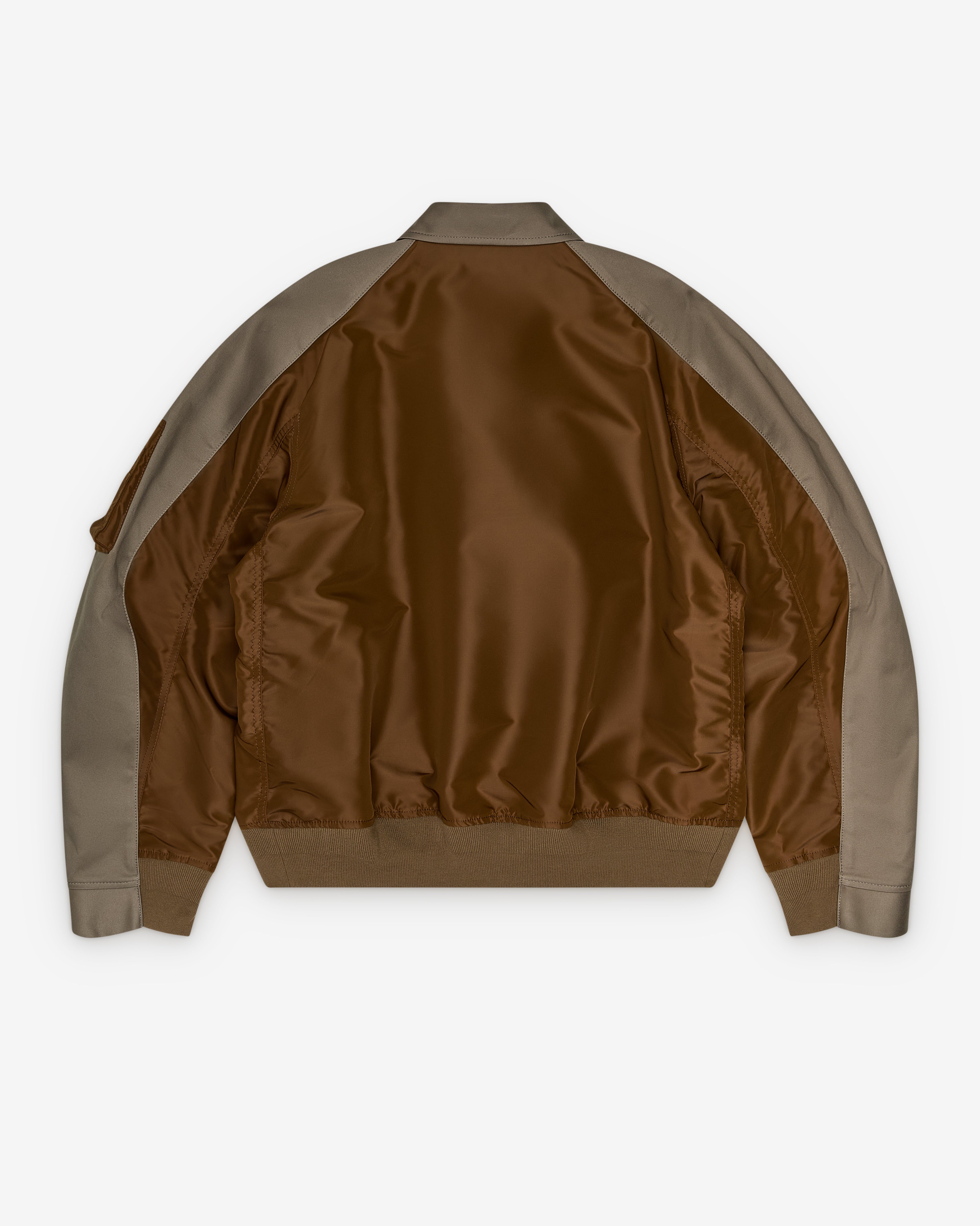 Sacai: Men's Nylon Twill Blouson (Gray/Brown) | DSMNY E-SHOP