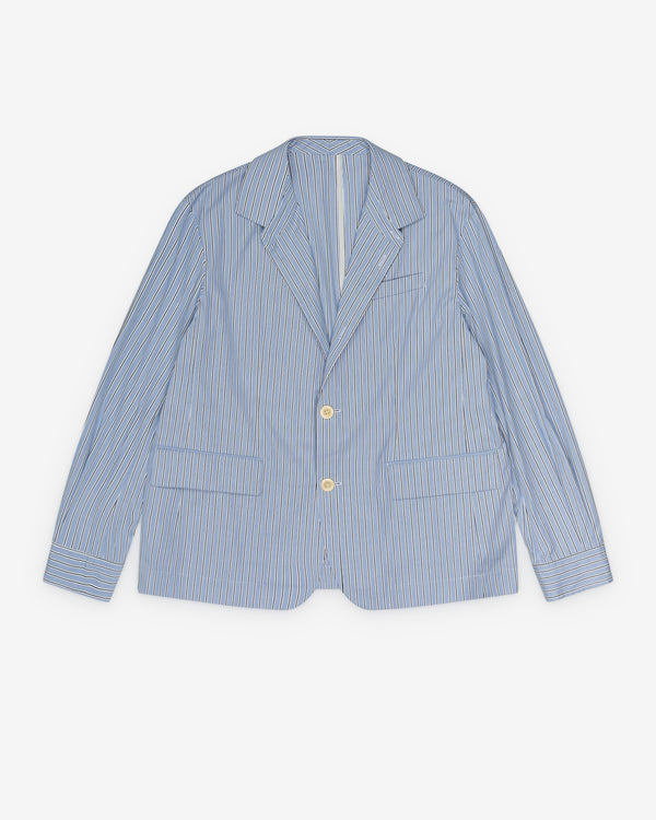 Sacai - Men's Poplin Jacket - (Light Blue Stripe)