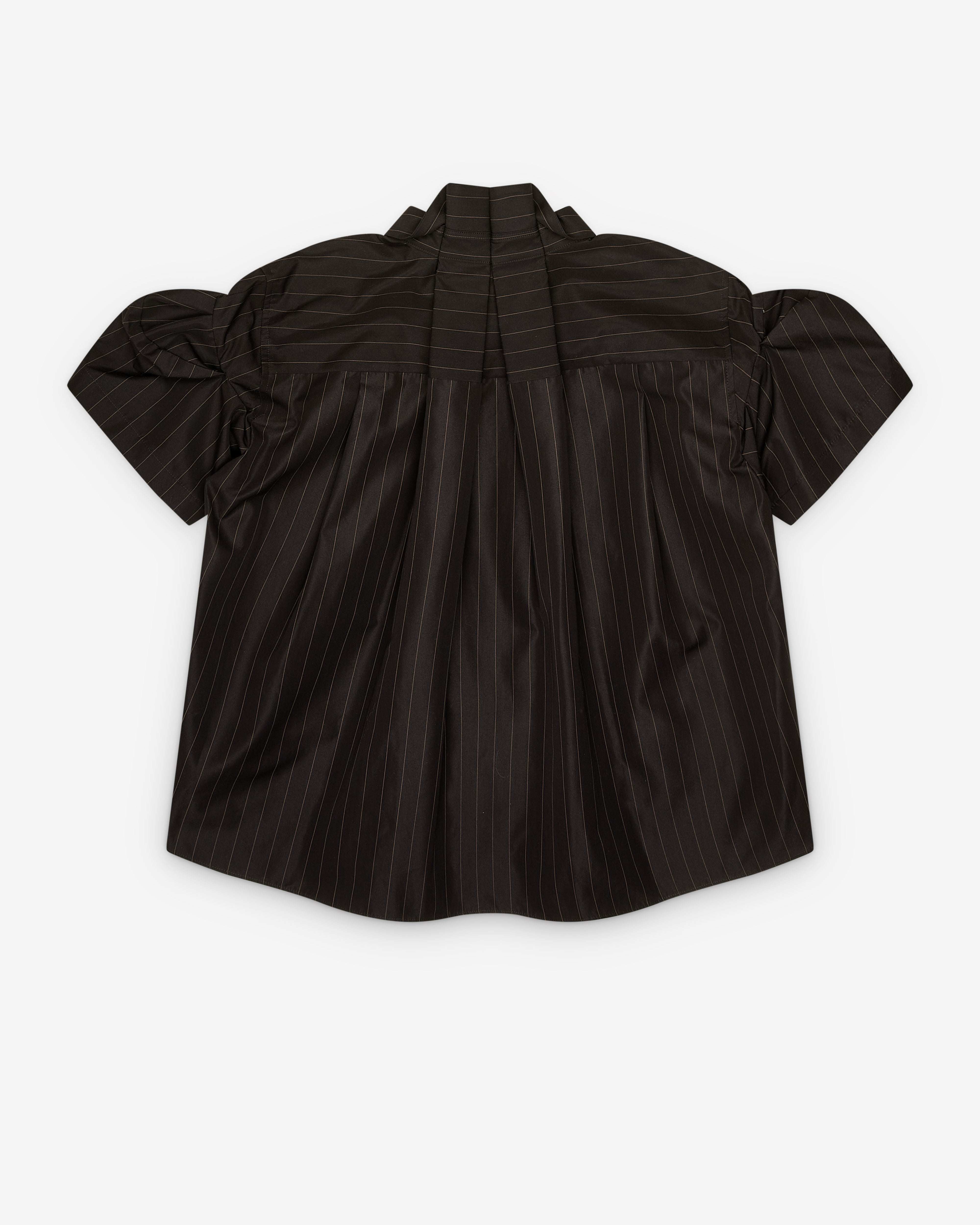 Sacai: Women's Chalk Stripe Shirt (Brown) | DSMNY E-SHOP