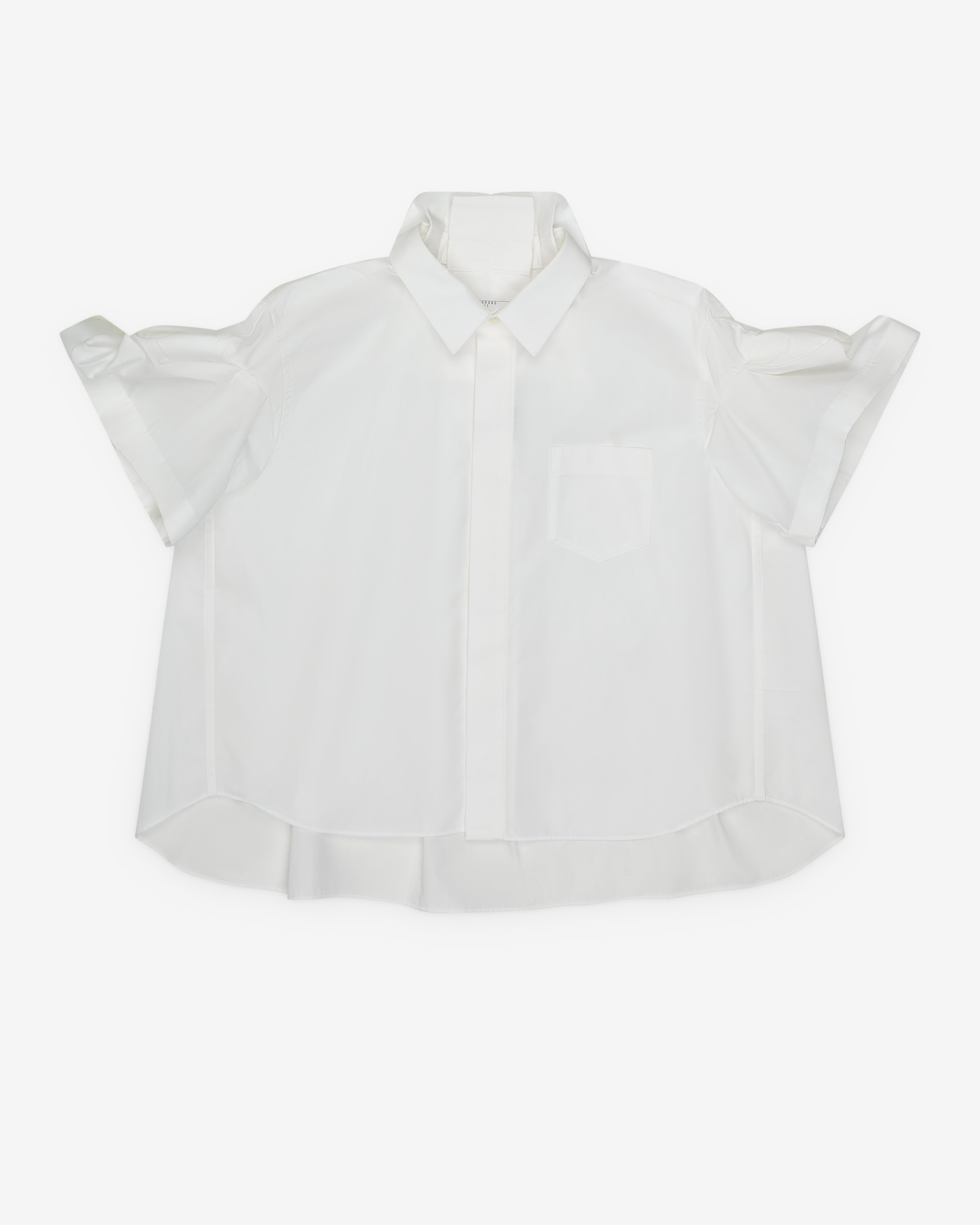Sacai: Women's Poplin Shirt (Off White) | DSMNY E-SHOP