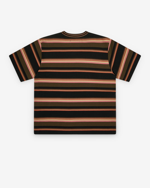 Sacai - Men's Horizontal Stripe T-Shirt - (Khaki/Pink)