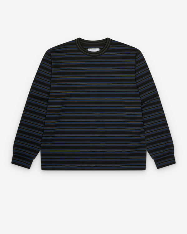 Sacai - Men's Horizontal Stripe Long Sleeve T-Shirt - (Black/Navy)