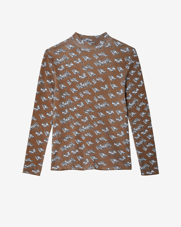 ERL - Men's Printed Waffle Longsleeve Shirt - (Brown)