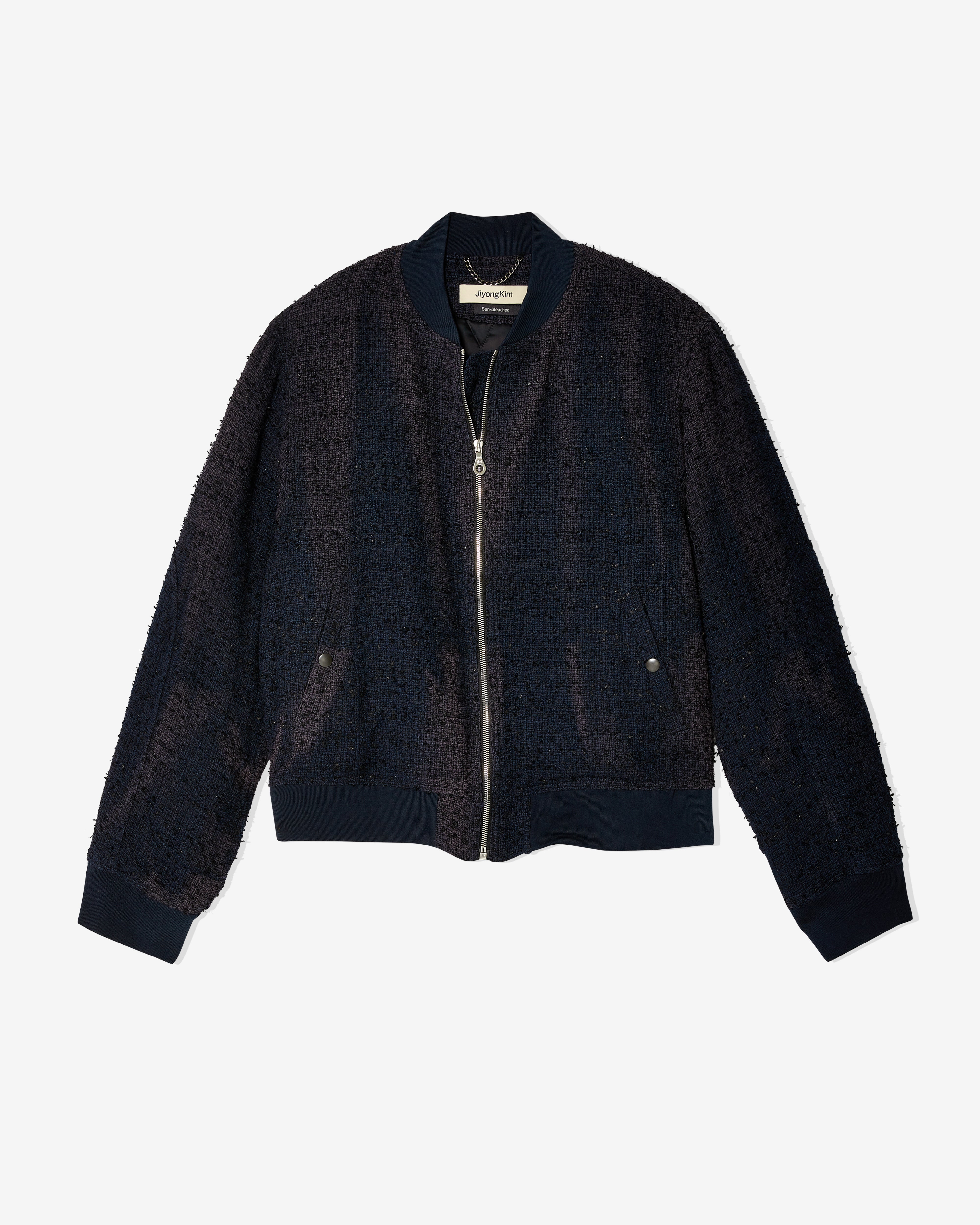 JiyongKim: Men's Sun-Bleached Tweed Bomber (Navy) | DSMNY E-SHOP