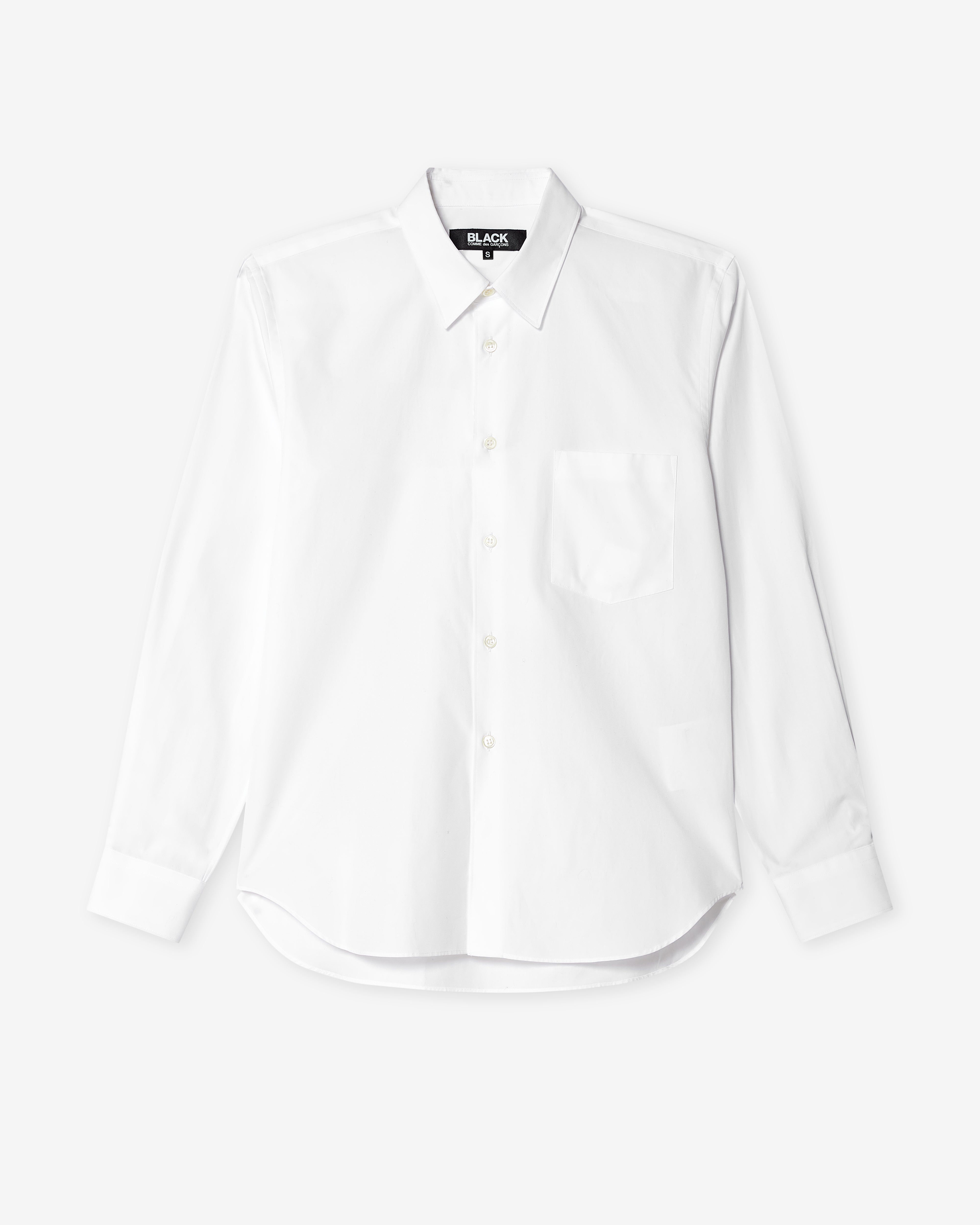 Black Comme des Garçons: Cuff Shirt (White) | DSMNY E-SHOP