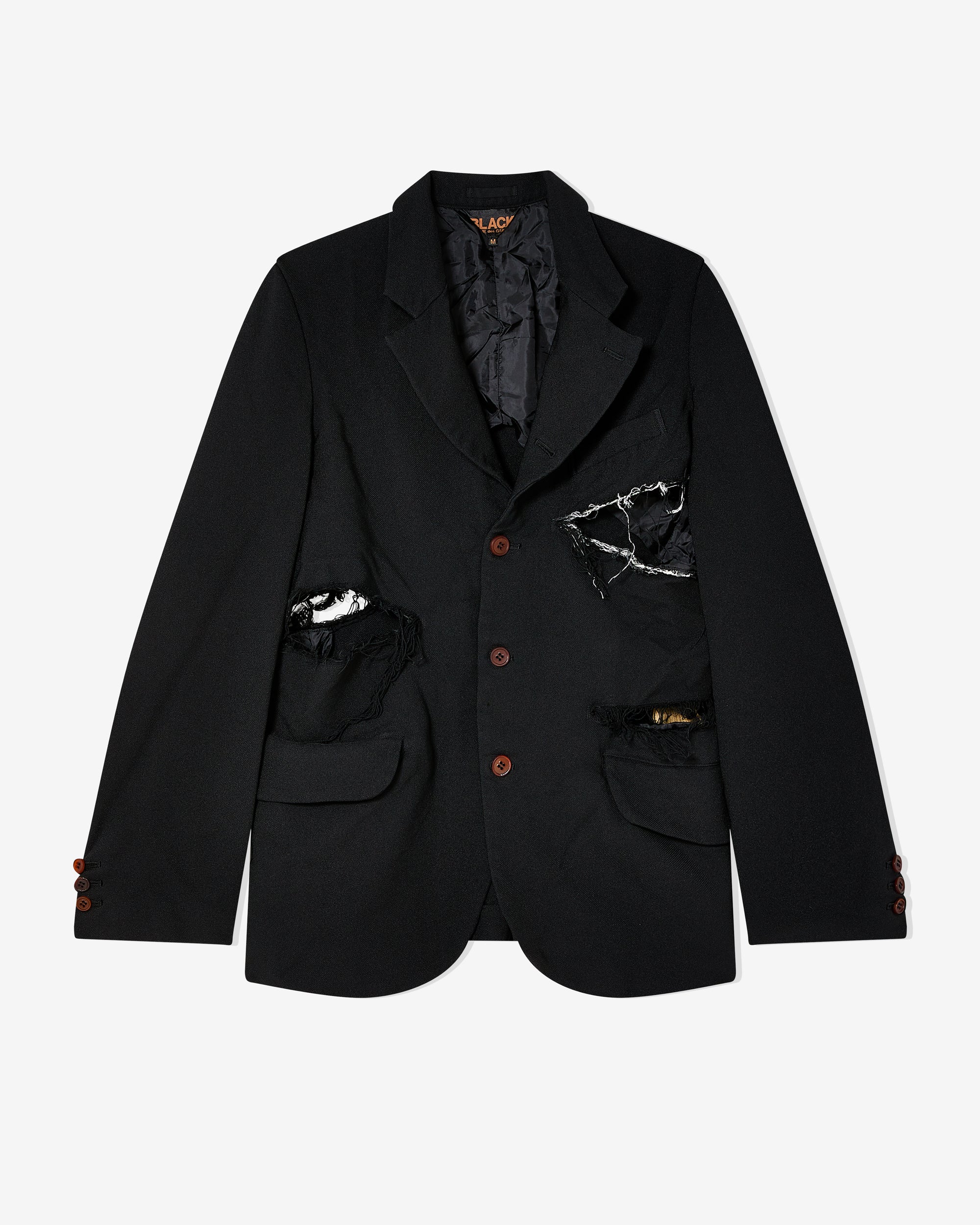 Black Comme des Garçons: Gabardine Garment Treated Jacket (Black 