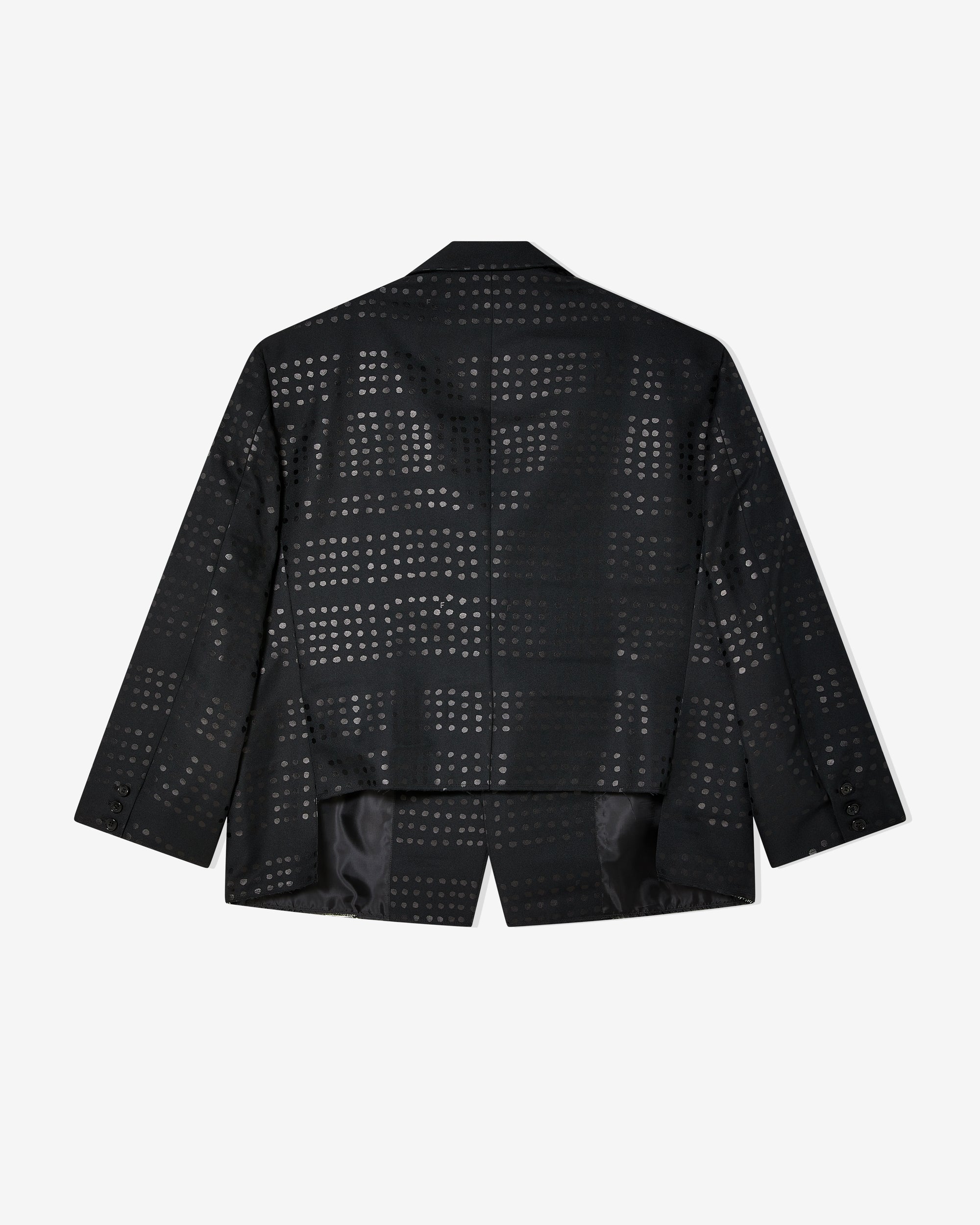 Black Comme des Garçons: Dot Print Jacket (Black/Black) | DSMNY E-SHOP