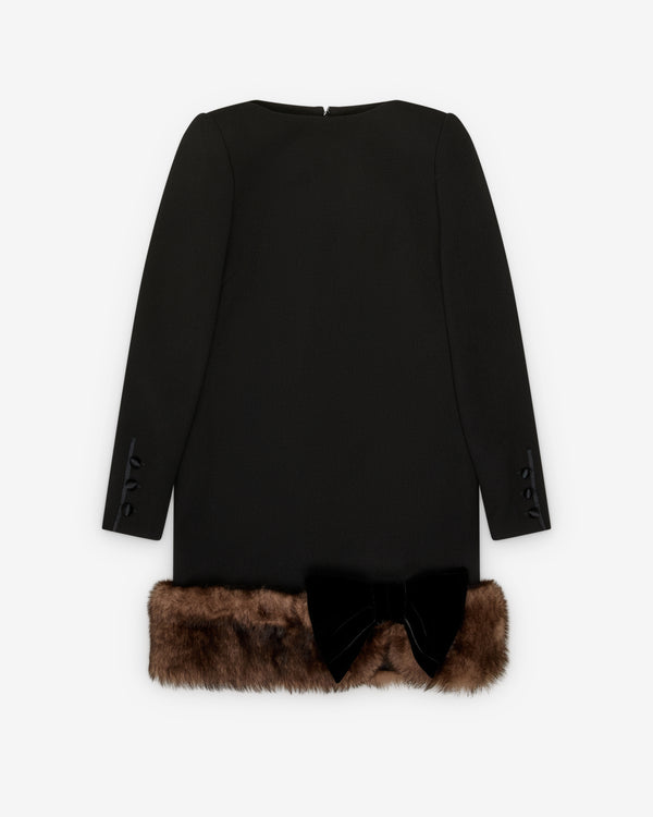 Valentino - Women's Wool Crepe Short Dress - (Black)