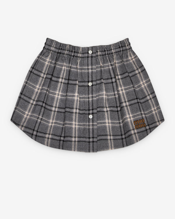Miu Miu - Women's Tartan Skirt - (Ardesia)