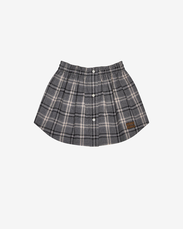 Miu Miu - Women's Tartan Skirt - (Ardesia)