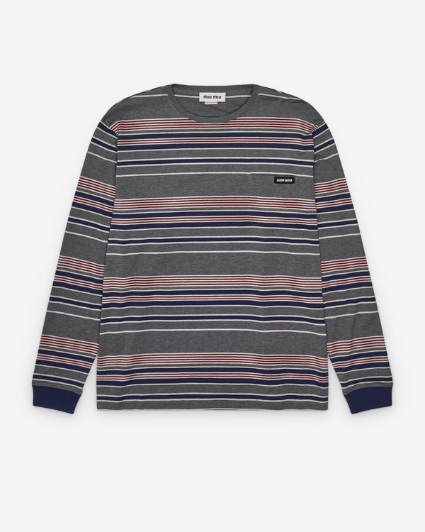 Miu Miu - Women's Striped Pullover - (Grey)