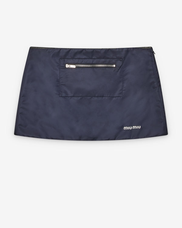 Miu Miu - Women's Logo-Embroidered Skirt - (Navy)