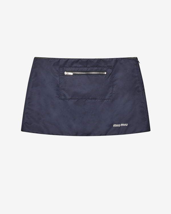 Miu Miu - Women's Logo-Embroidered Skirt - (Navy)