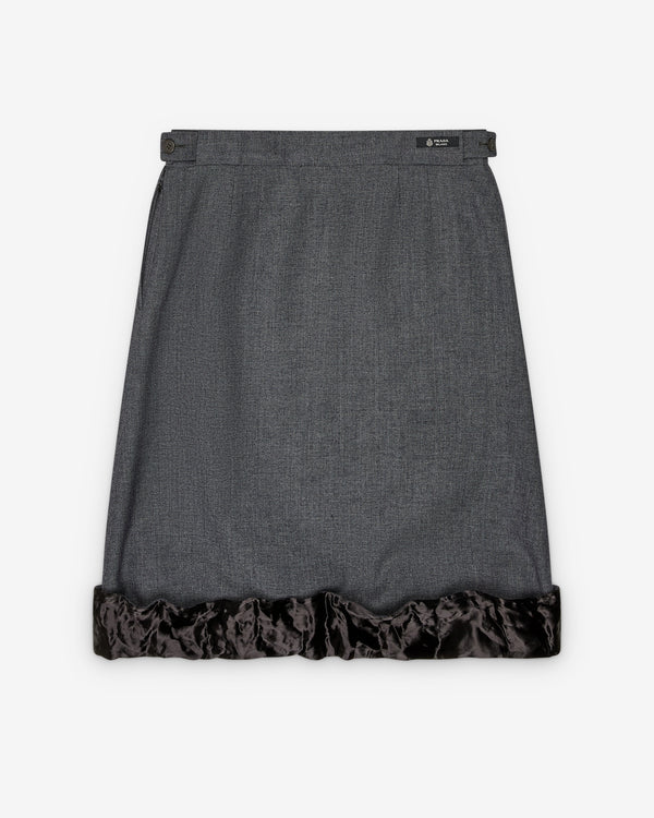 Prada - Women's Shapeable Wool Skirt - (Anthracite Grey)