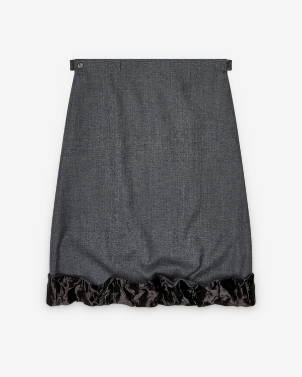 Prada - Women's Shapeable Wool Skirt - (Anthracite Grey)
