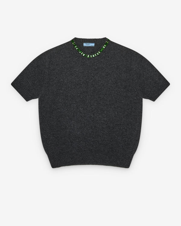 Prada - Women's Embroidered Pullover - (Anthracite Grey)