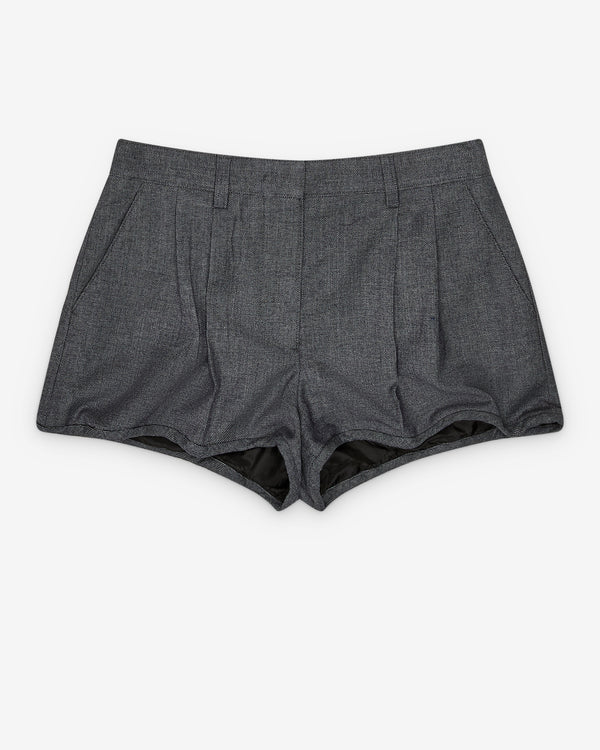 Prada - Women's Grisaille And Antiqued Satin Shorts - (Anthracite Shorts)
