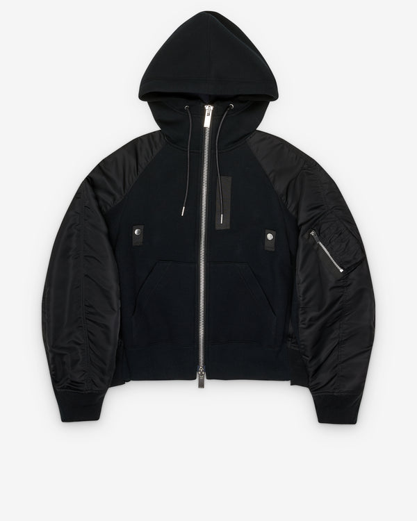 sacai - Women's Contrast Sleeve Hoodie - (Black)