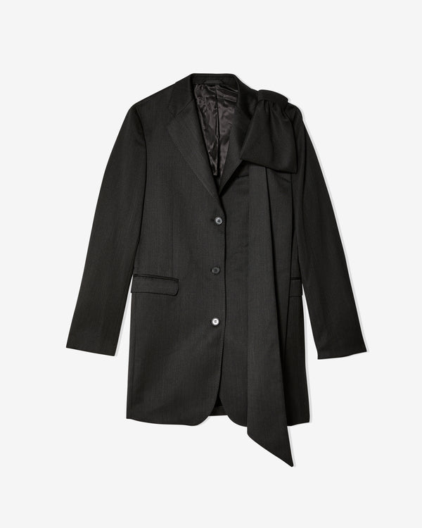 Simone Rocha - Women's Longline Shoulder Bow Plunge Jacket - (Charcoal)