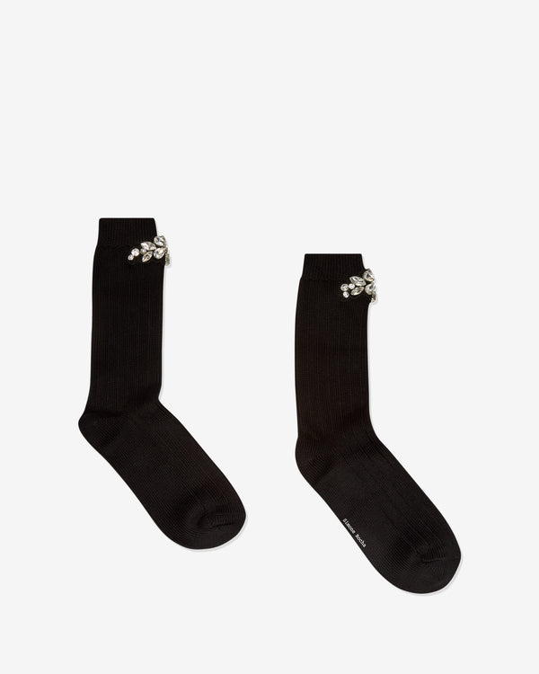 Simone Rocha - Men's Flower Crystal Ankle Socks - (Black/Crystal)