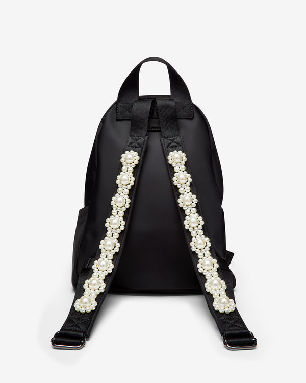 Simone Rocha - Men's Embroidered Bow Front Backpack - (Black/Pearl)