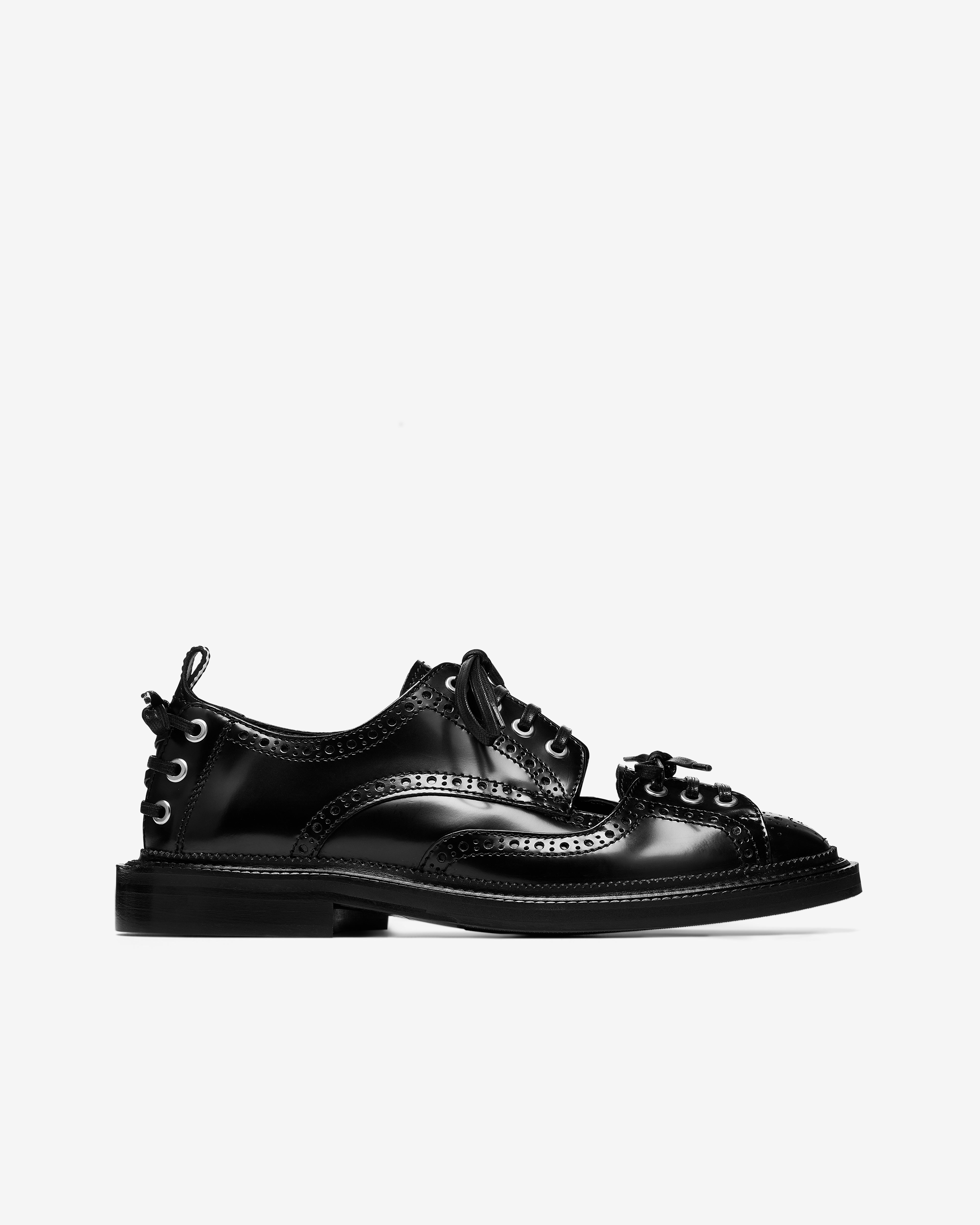 Simone Rocha: Men's Cut Out Multi Lace Brogue (Black) | DSMNY E-SHOP