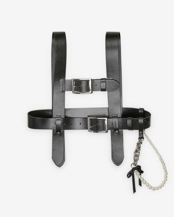 Simone Rocha - Women's Pearl Chain Leather Harness - (Black/Silver)