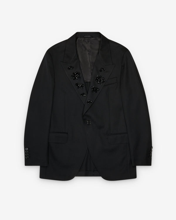 Simone Rocha - Men's Embellished Relaxed Wide Peak Jacket - (Black)